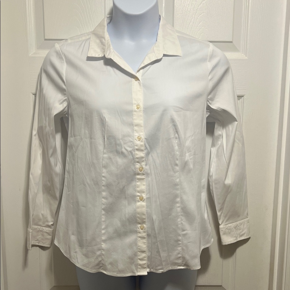 Charter Club Women's White Button-Down Shirt